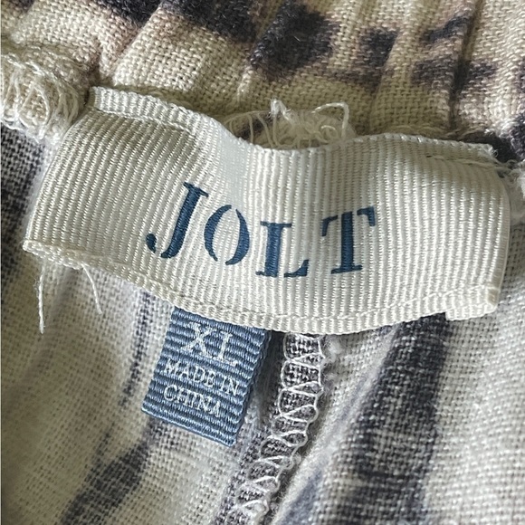 Jolt Linen Blend Paperbag Waist Pants | Tie-Dye Wide Leg | Size XL - Picture 6 of 8